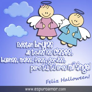 carteles de amor para halloween con angeles
